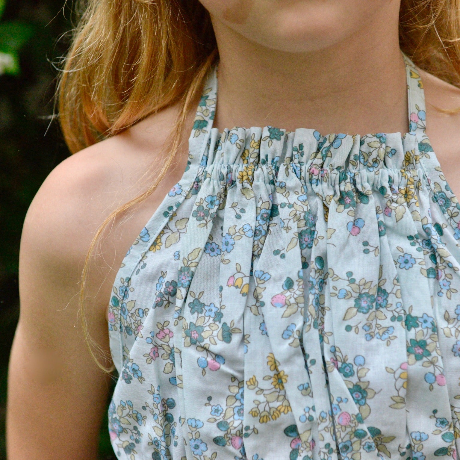 Daisy Halter Top - Blue