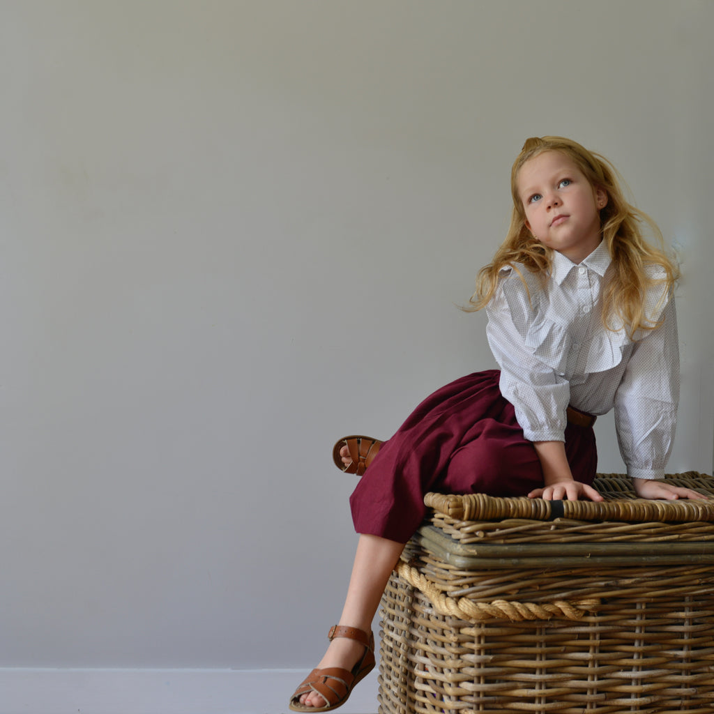 Beatrice Long Skirt - Maroon